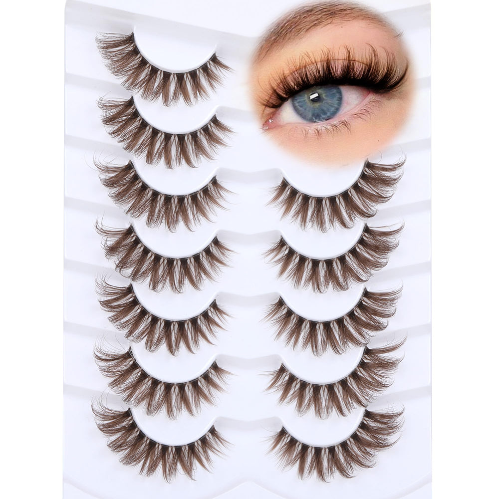 Ruairie cils bruns wispy cat eye pour volume naturel