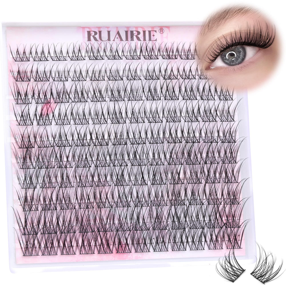 Ruairie cils en grappes effet plume 10mm, 24 pièces, look naturel