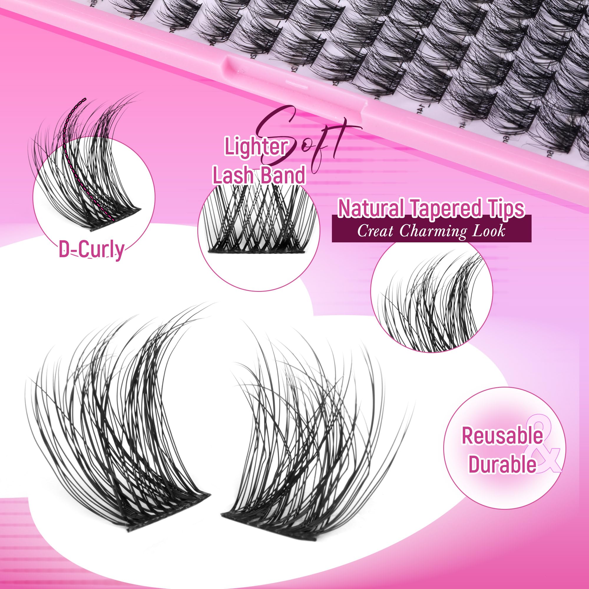 Cils en grappes Ruairie D-Curl 10 mm pour un regard plus profond et défini.