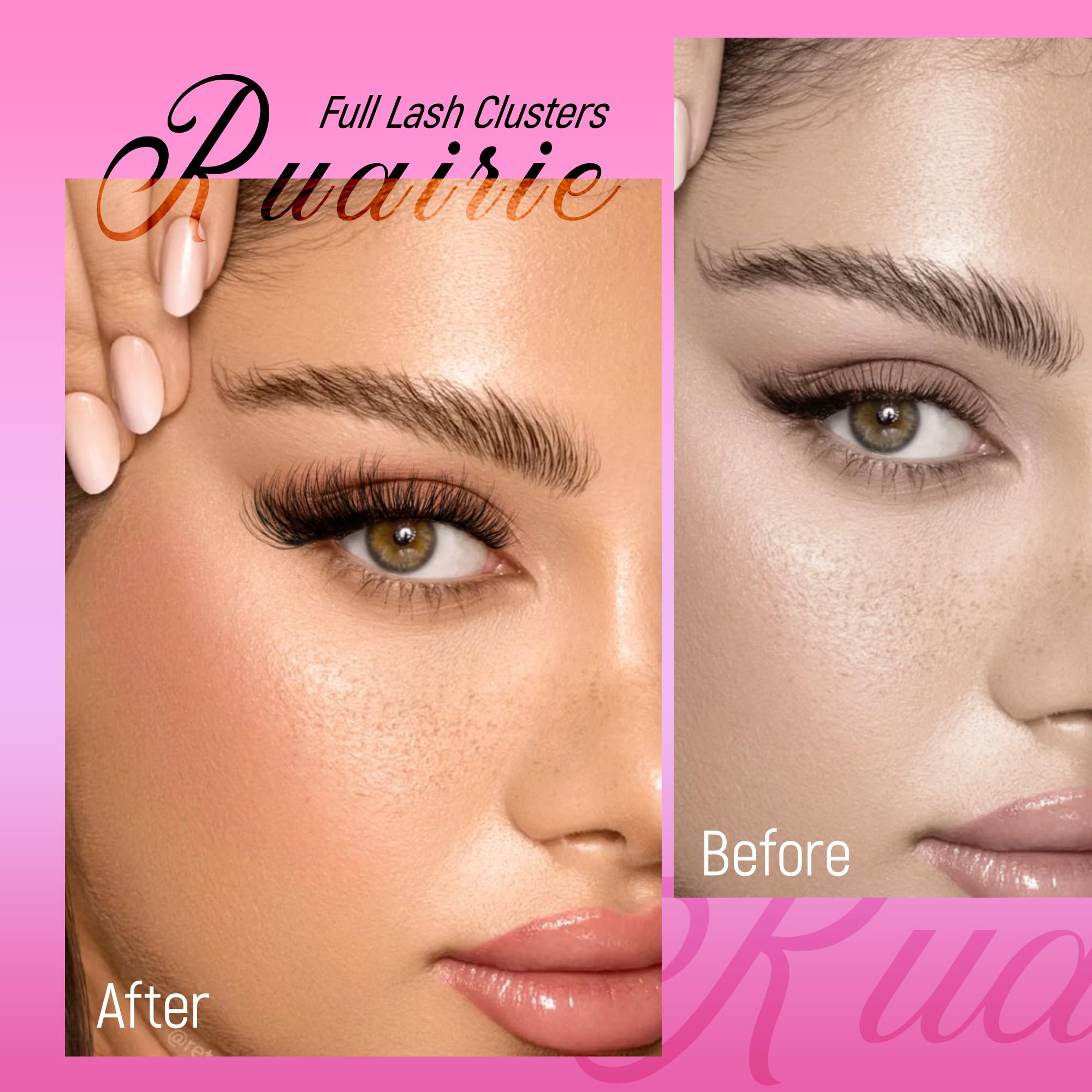 Cils en grappes Ruairie D-Curl 12 mm pour un effet volumineux équilibré.