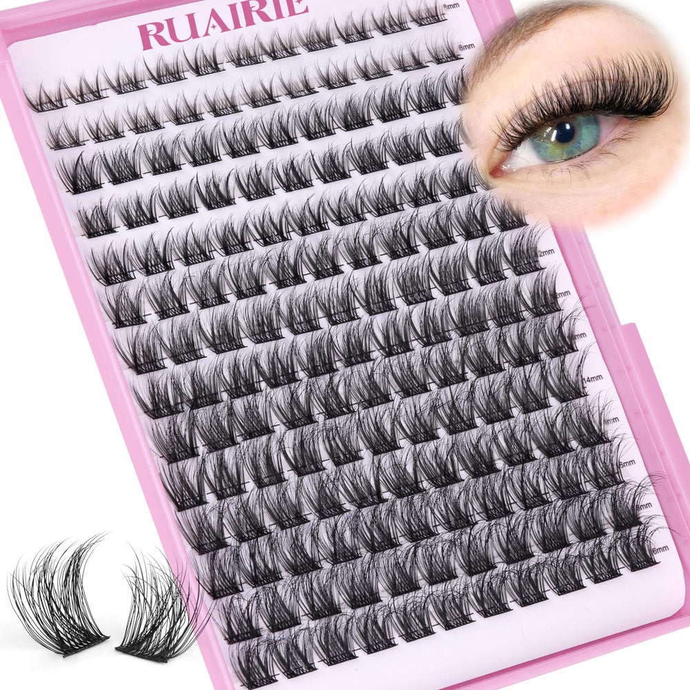 Cils en grappes Ruairie D-Curl 8 mm pour un volume naturel et rapide à poser.