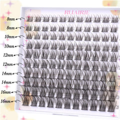 Ruairie cils en grappes 12 mm, 22 pièces, pour un volume subtil et élégant.