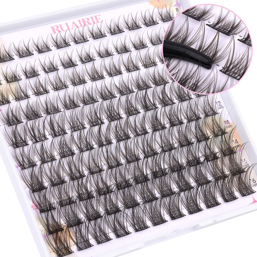Ruairie cils en grappes 14 mm, 22 pièces, pour un effet dramatique équilibré.