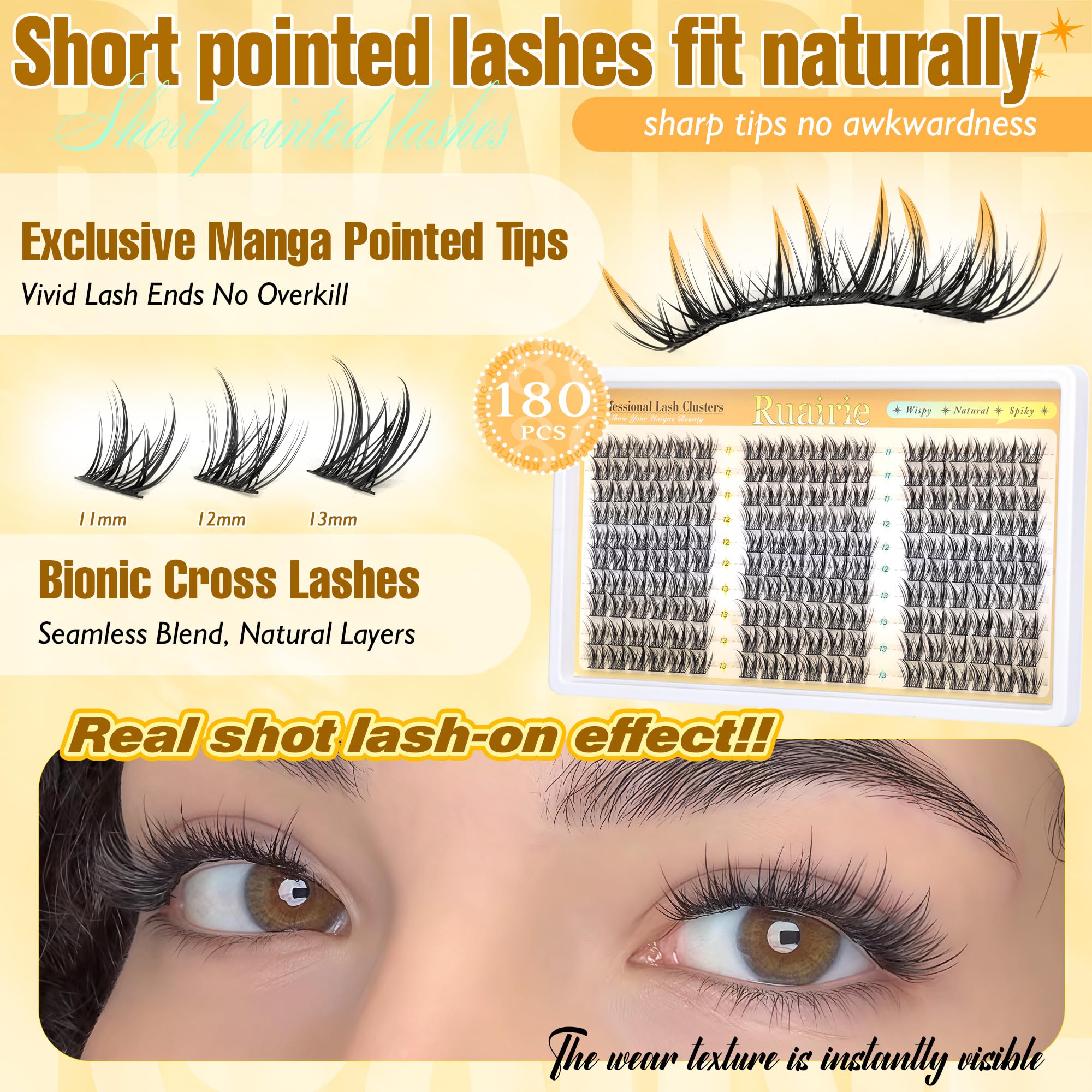 Ruairie Manga Lash: application facile pour débutants recherchant l’effet extensions.
