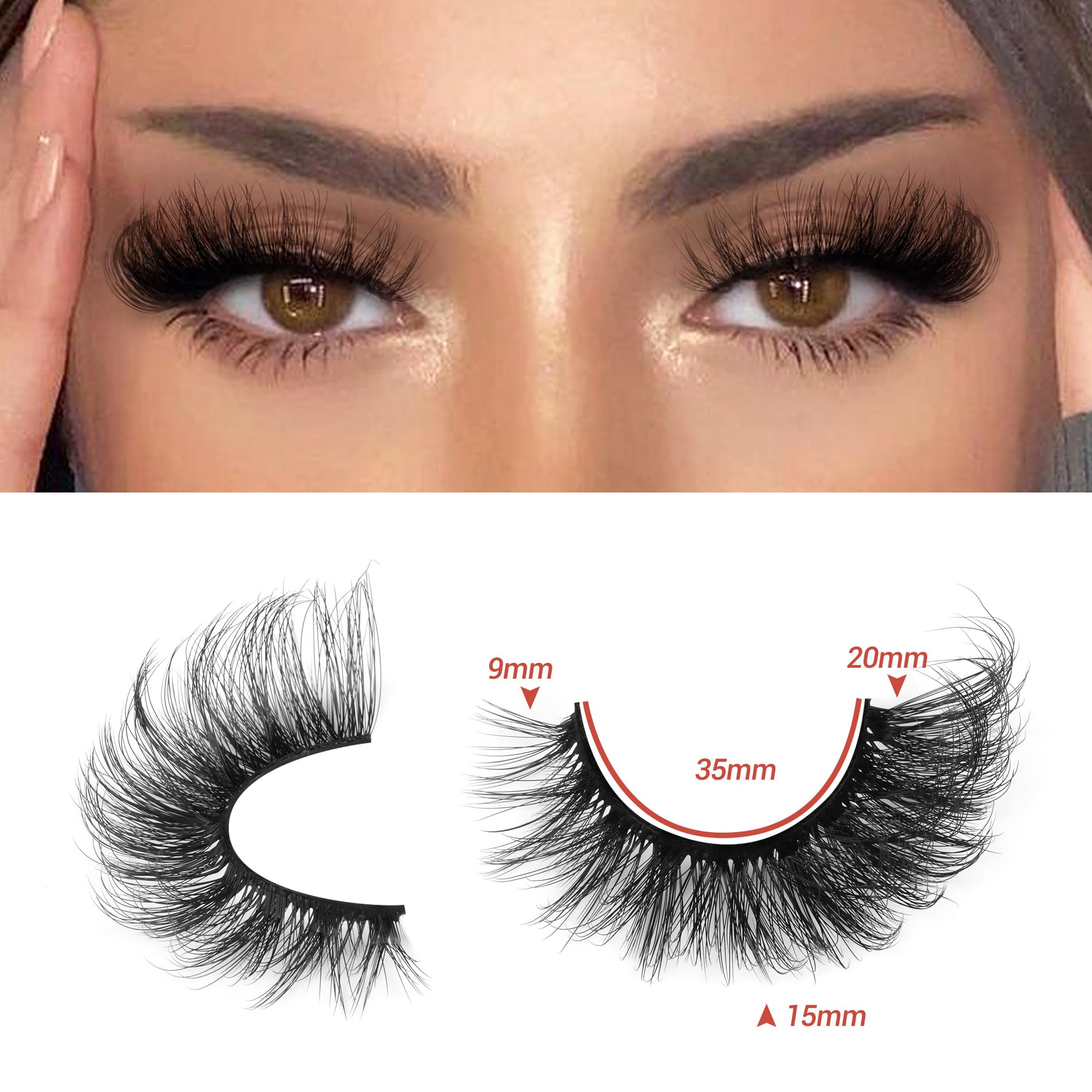 Ruairie cils mink 8D, volume dramatique et longue durée
