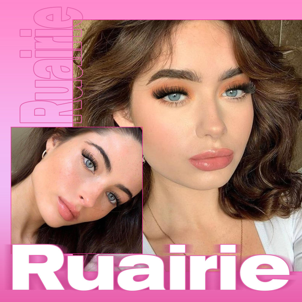 Ruairie offre un effet naturel avec des cils en grappes D-Curl pour un regard soutenu.