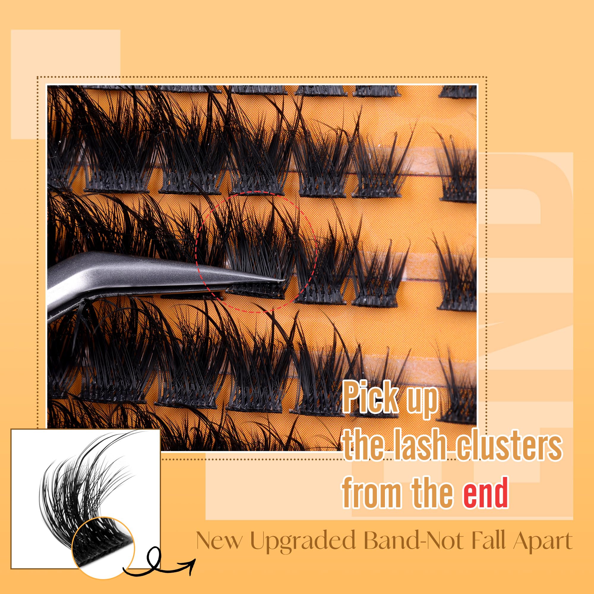 Ruairie guide application clusters cils pour une pose rapide et précise des cils.