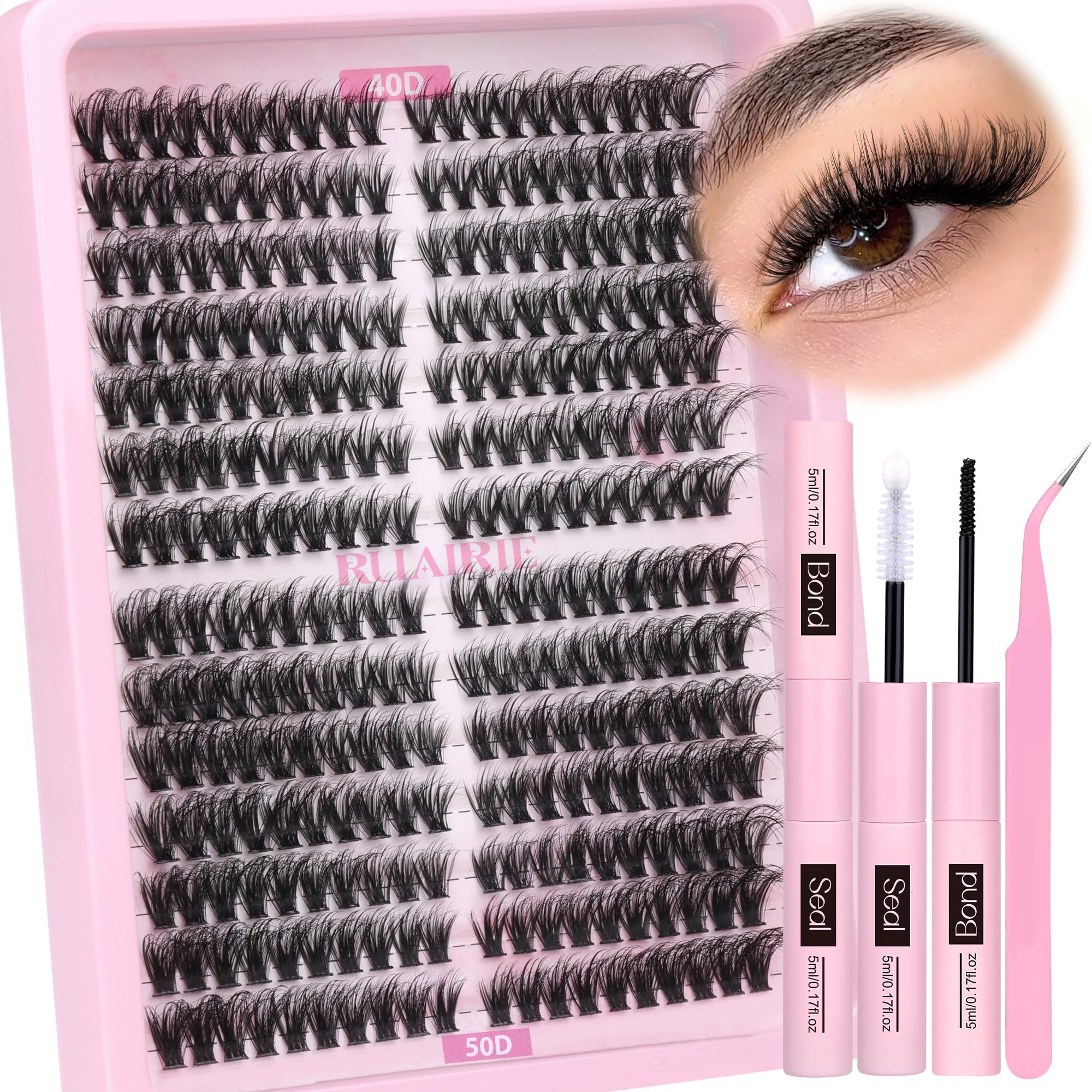 Ruairie kit cils grappes 280 unités pour volume personnalisable.