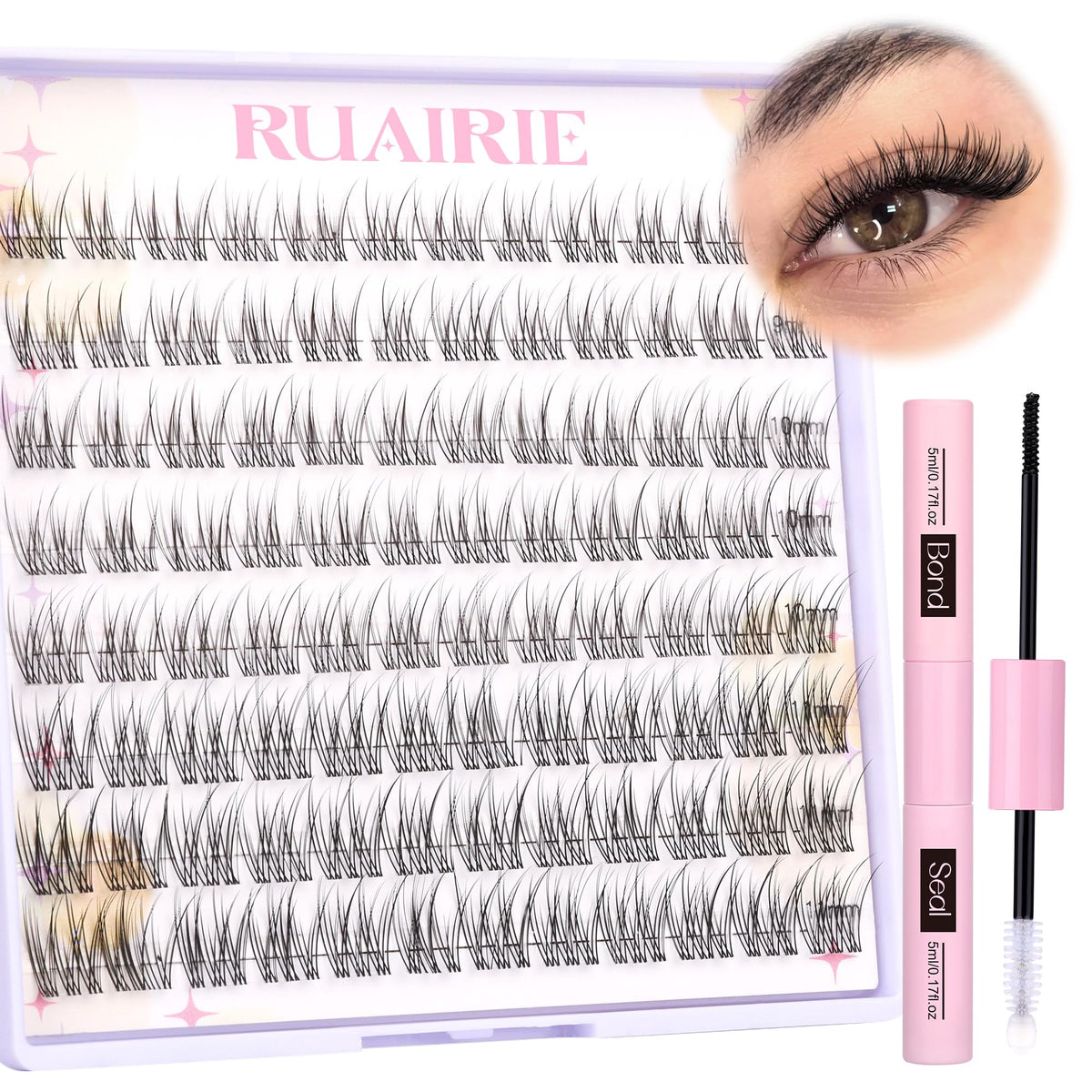 Kit Ruairie pour extensions de cils effet plume, 96 pièces prêt à poser