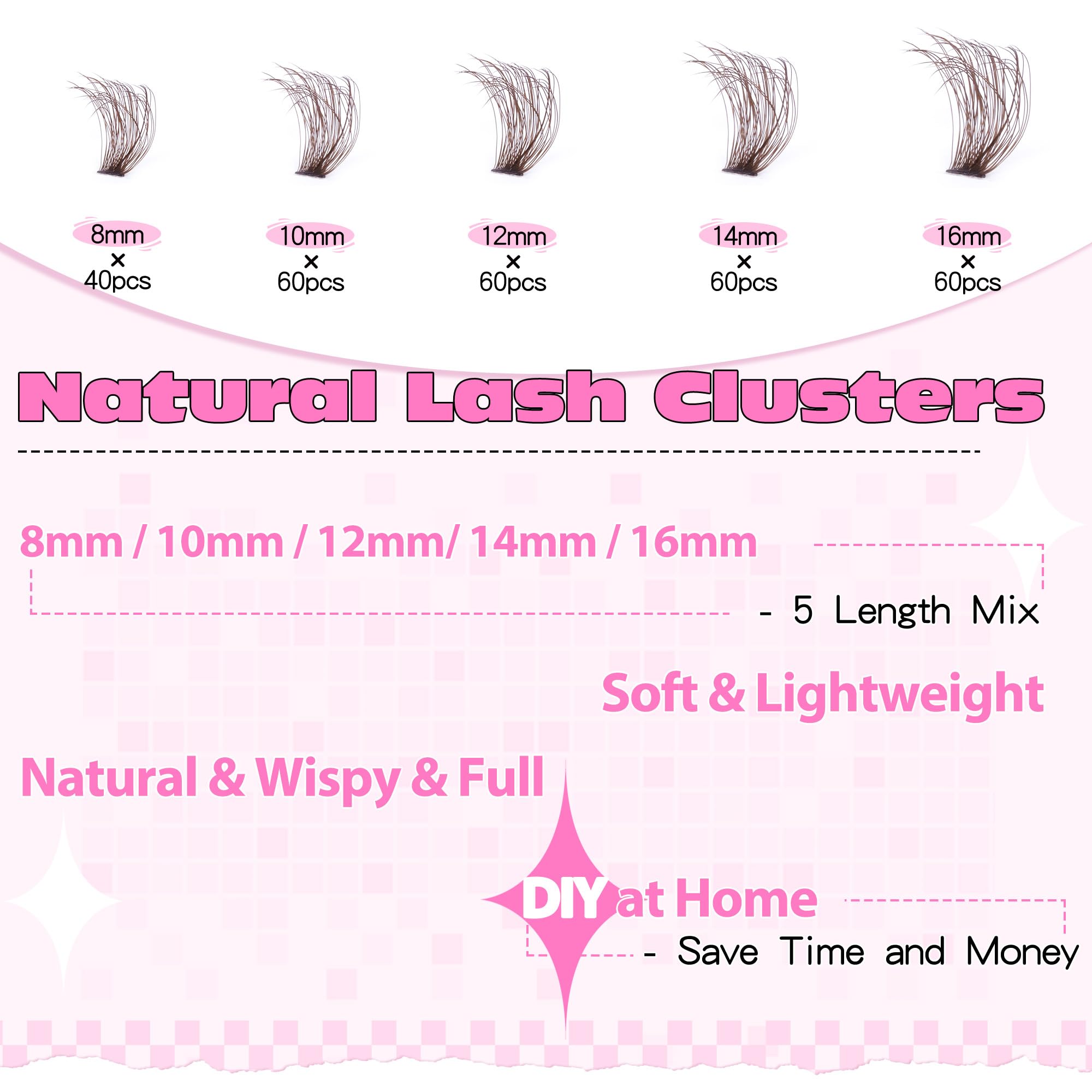 Ruairie Brown Lash Clusters 10 mm – volume progressif pour un regard ouvert