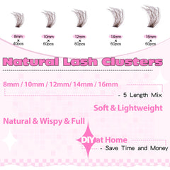 Ruairie Brown Lash Clusters 10 mm – volume progressif pour un regard ouvert