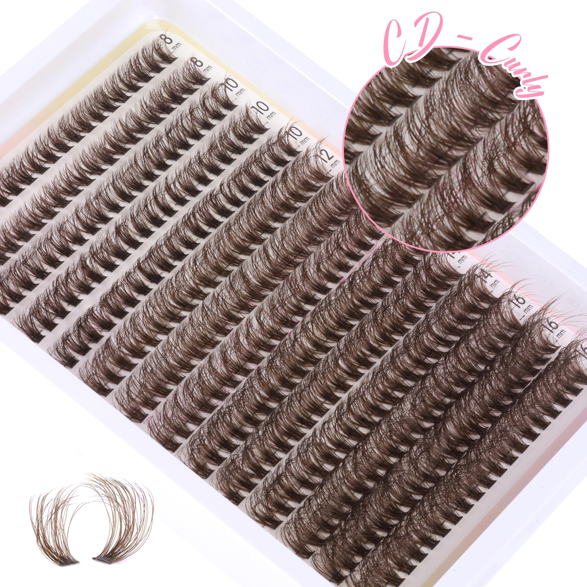 Ruairie Brown Lash Clusters 12 mm – effet wispy et longueur modérée