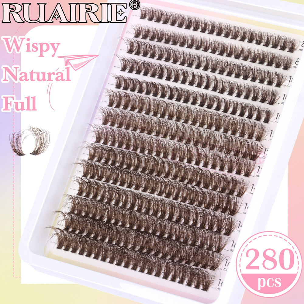 Ruairie Brown Lash Clusters 14 mm – densité visible et look glamour