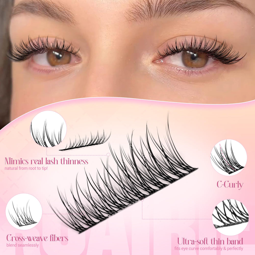 Ruairie Lash Clusters, effet C-curly pour du volume sans lourdeur.