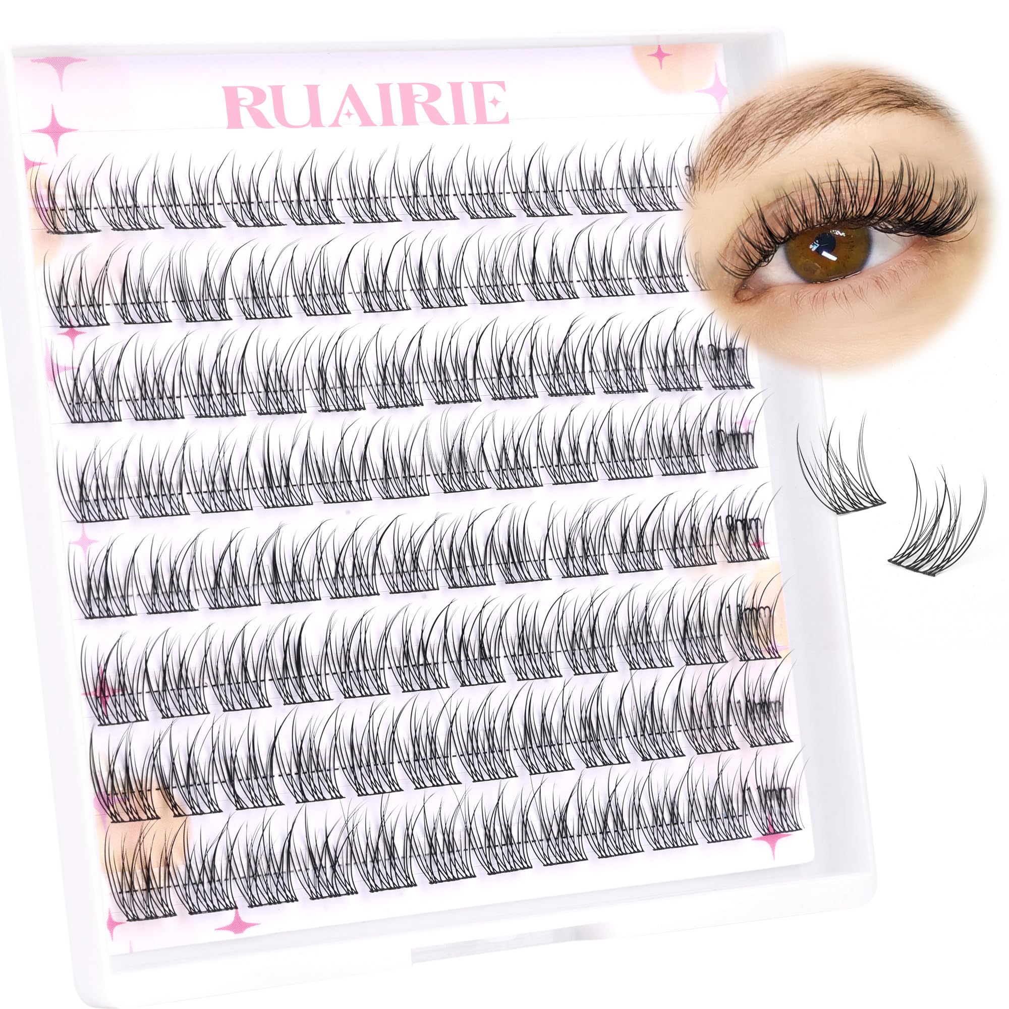 Ruairie Lash Clusters, effet plume 9-11 mm pour un regard naturel.