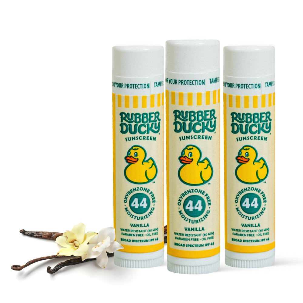 Baume lèvres SPF44 Rubber Ducky en stick pour protection rapide.