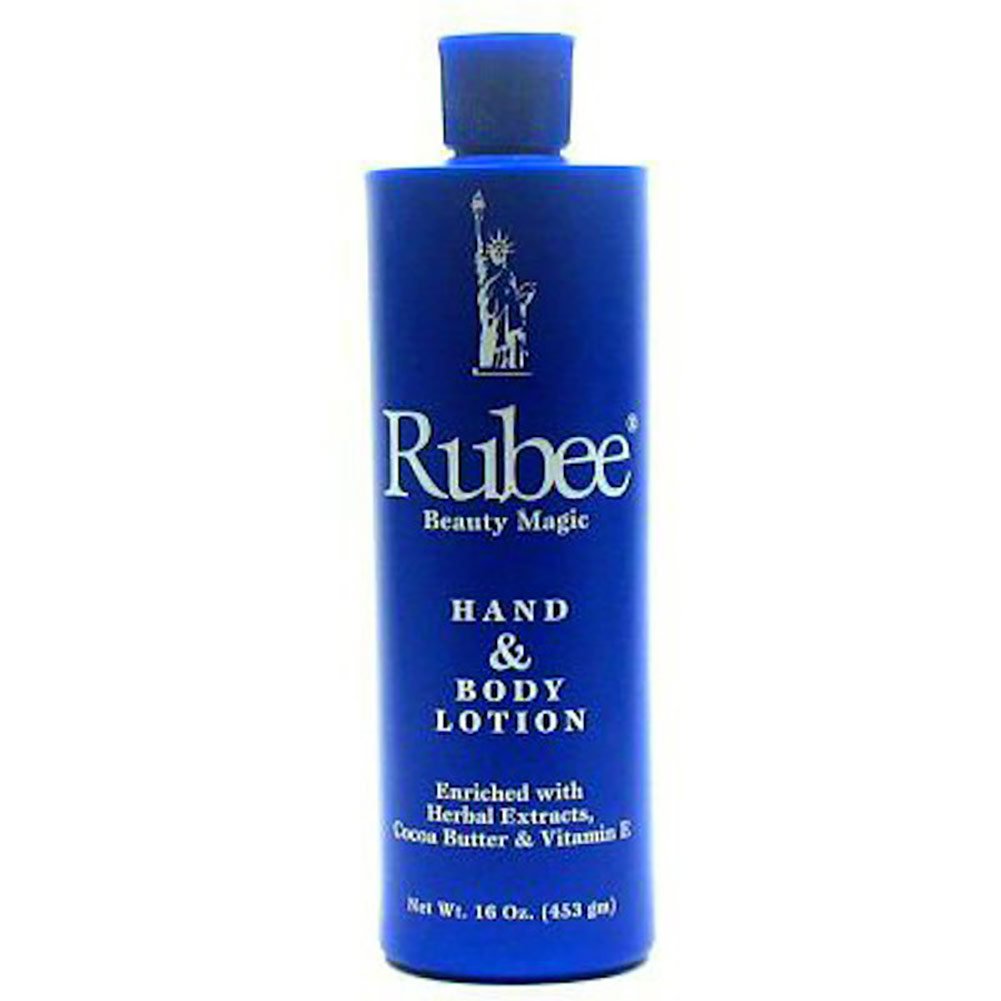 Rubee Beauté flacon lotion mains et corps, texture riche pour nourrir et hydrater.