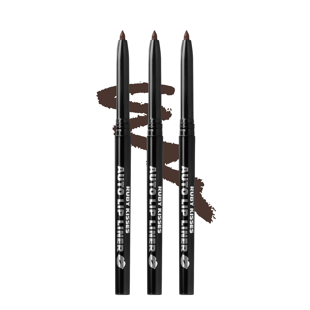 Ruby Kisses crayon contour lèvres automatique brun foncé, tracé précis et longue tenue.
