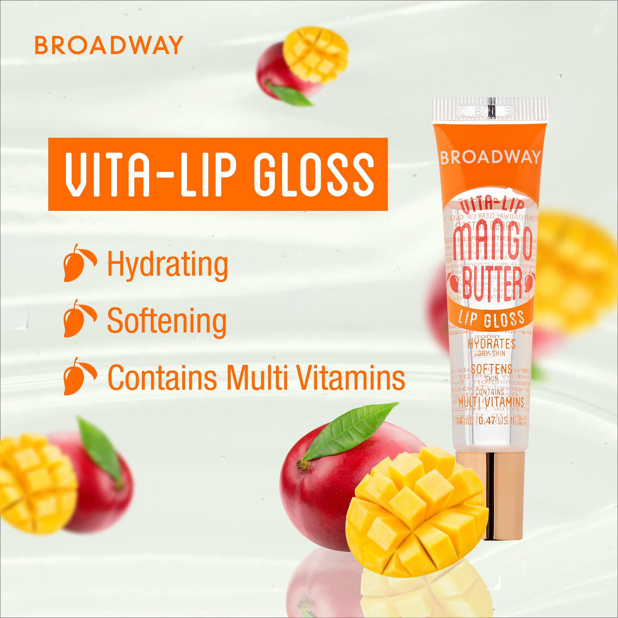 Ruby Kisses Broadway Vita-Lip gloss clair, idéal seul ou sur rouge à lèvres.