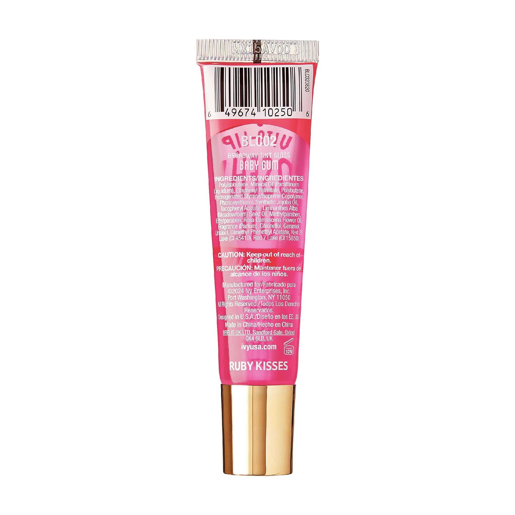 Ruby Kisses Broadway Vita-Lip gloss teinte-rouge, retouches rapides pour un look pro.