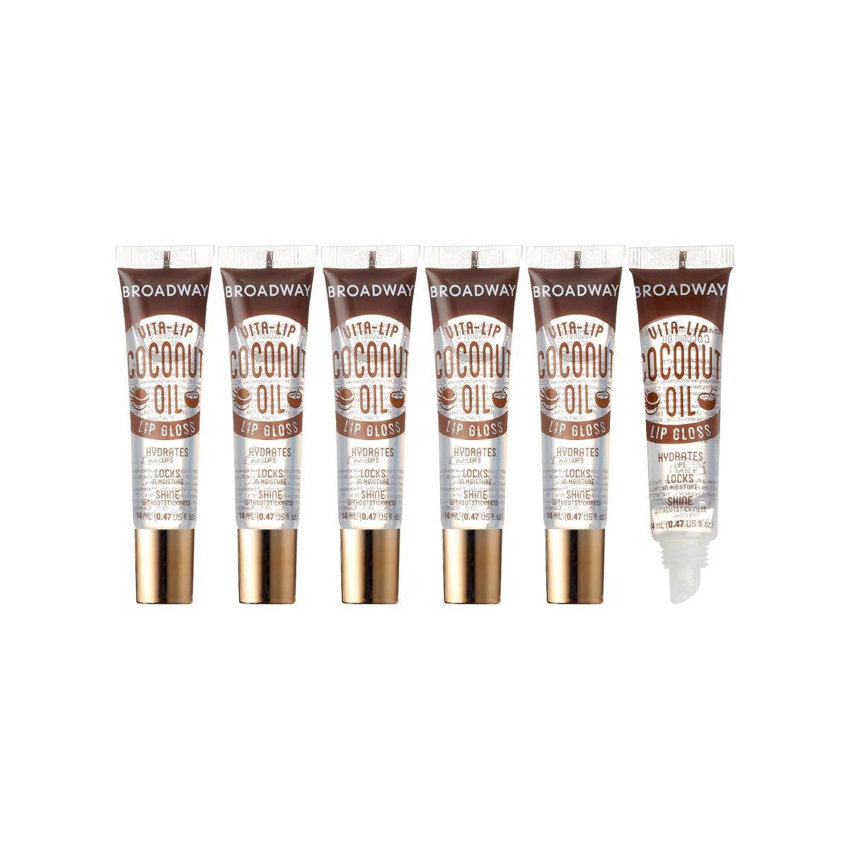 Ruby Kisses Broadway Vita-Lip, emballage élégant prêt pour hydratation quotidienne.