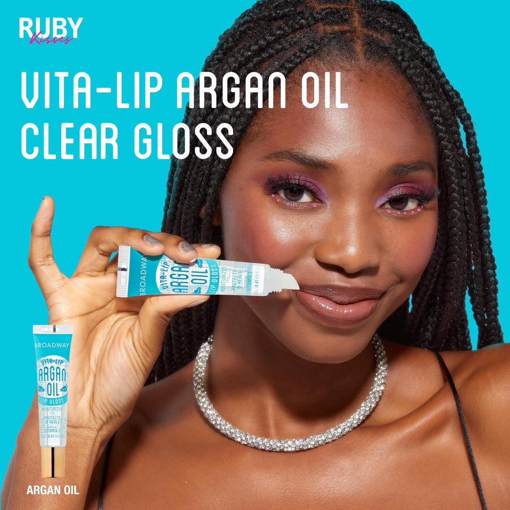 Ruby Kisses Broadway Vita-Lip Gloss sans-collant: texture légère et confortable.