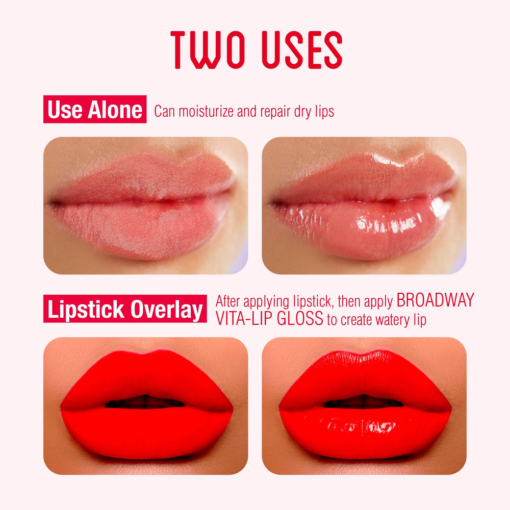 Application sur les lèvres, fini brillant sans collant avec Vita-Lip Clair.
