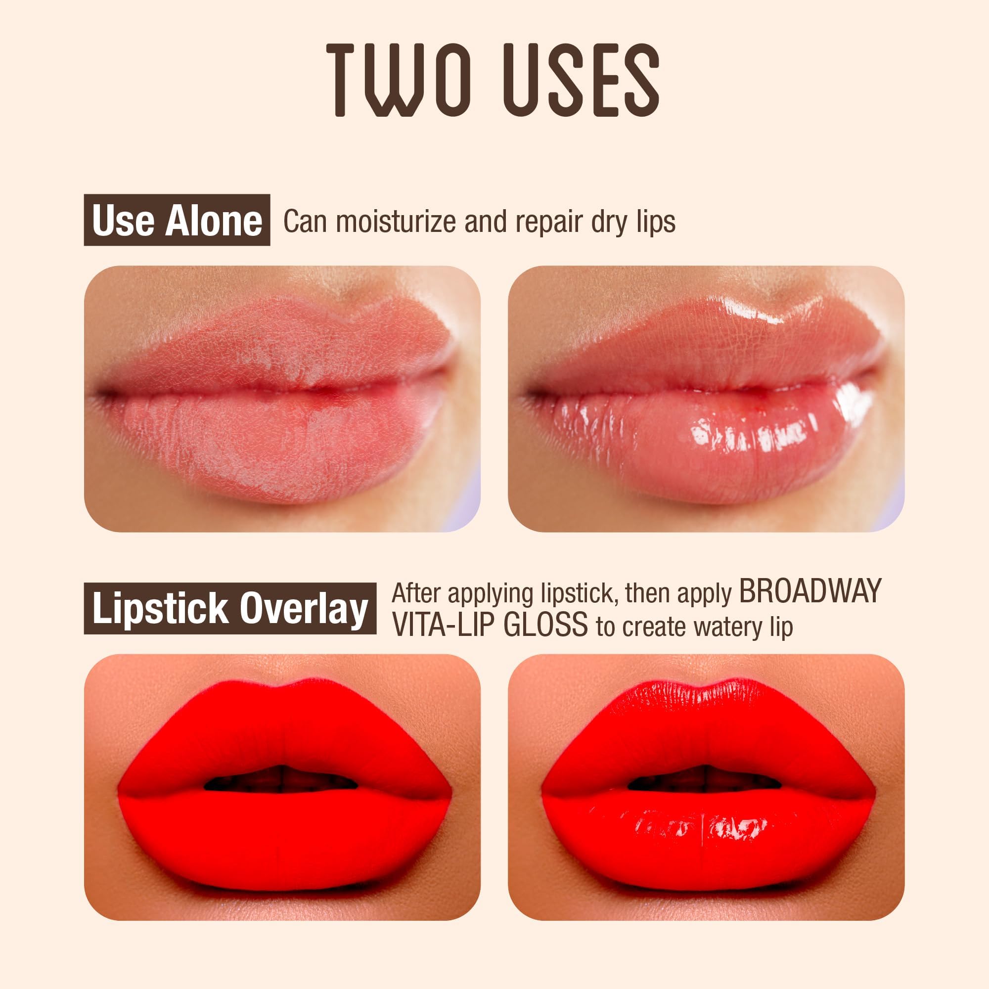 Applicateur du Vita-Lip Gloss facilitant l’application précise.