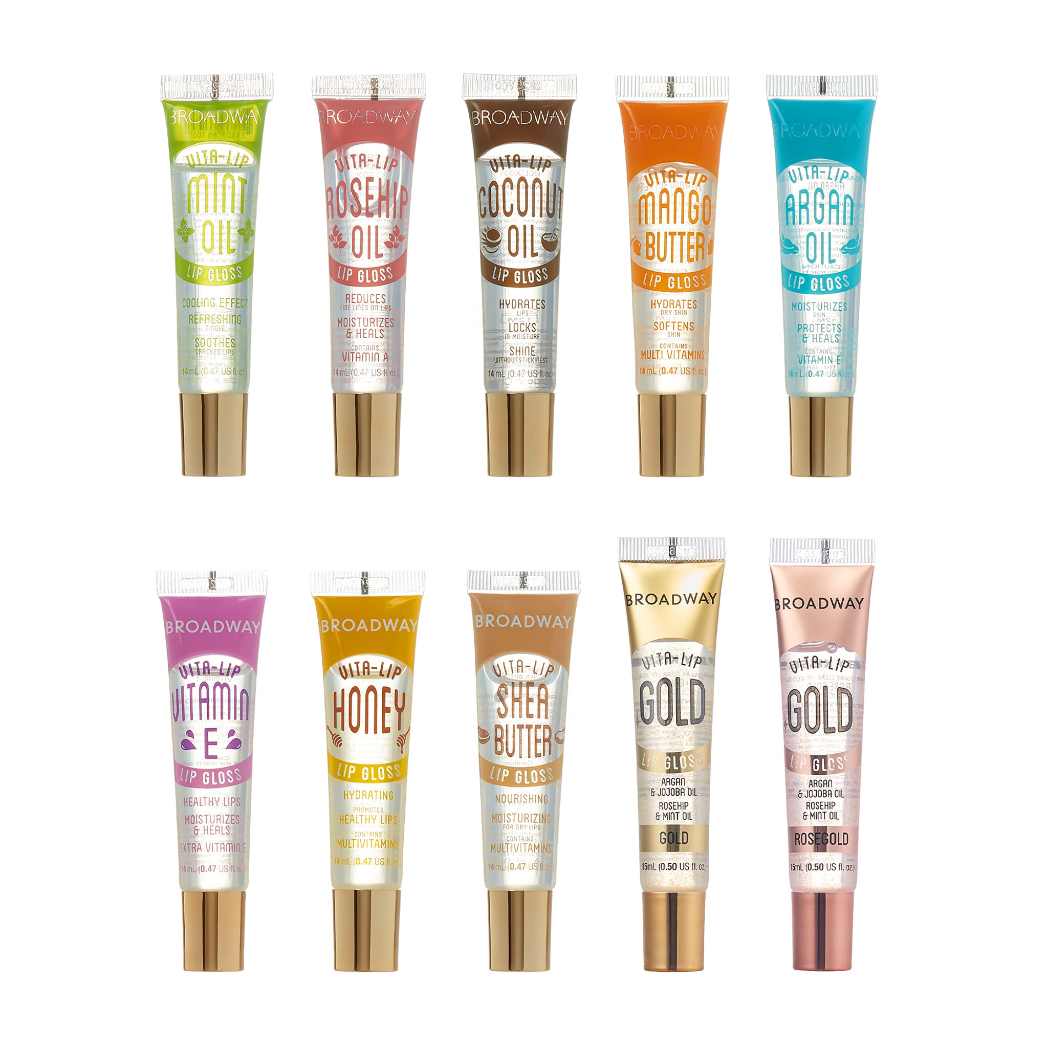 Ruby Kisses Broadway Vita-Lip Gloss flacon translucide, hydratation durable et brillance