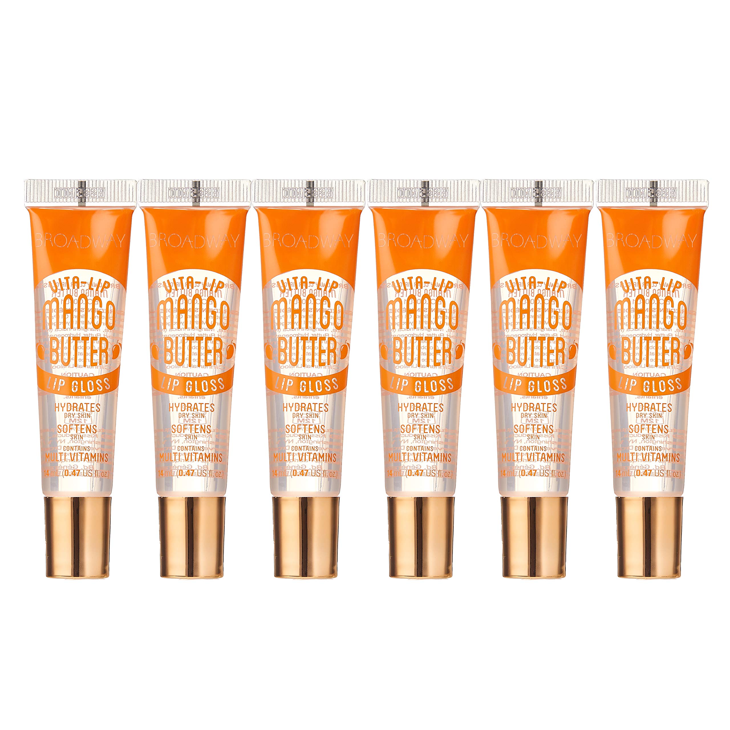 Ruby Kisses Broadway Vita-Lip Gloss flacon transparent avec beurre de mangue pour hydrater durablement