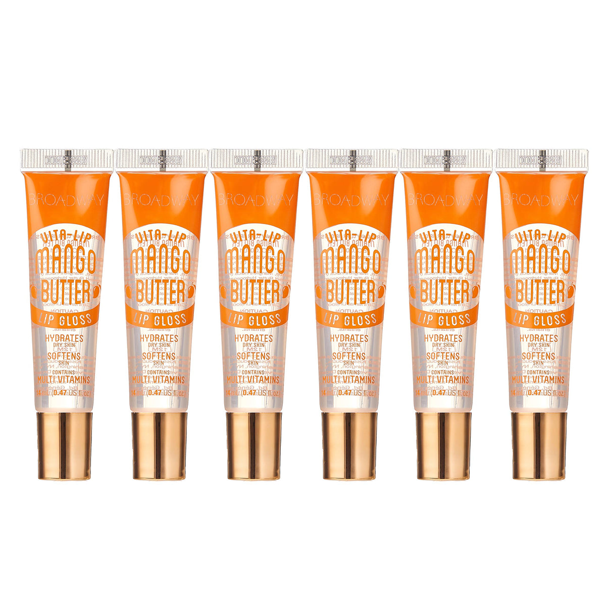 Ruby Kisses Broadway Vita-Lip Gloss flacon transparent avec beurre de mangue pour hydrater durablement