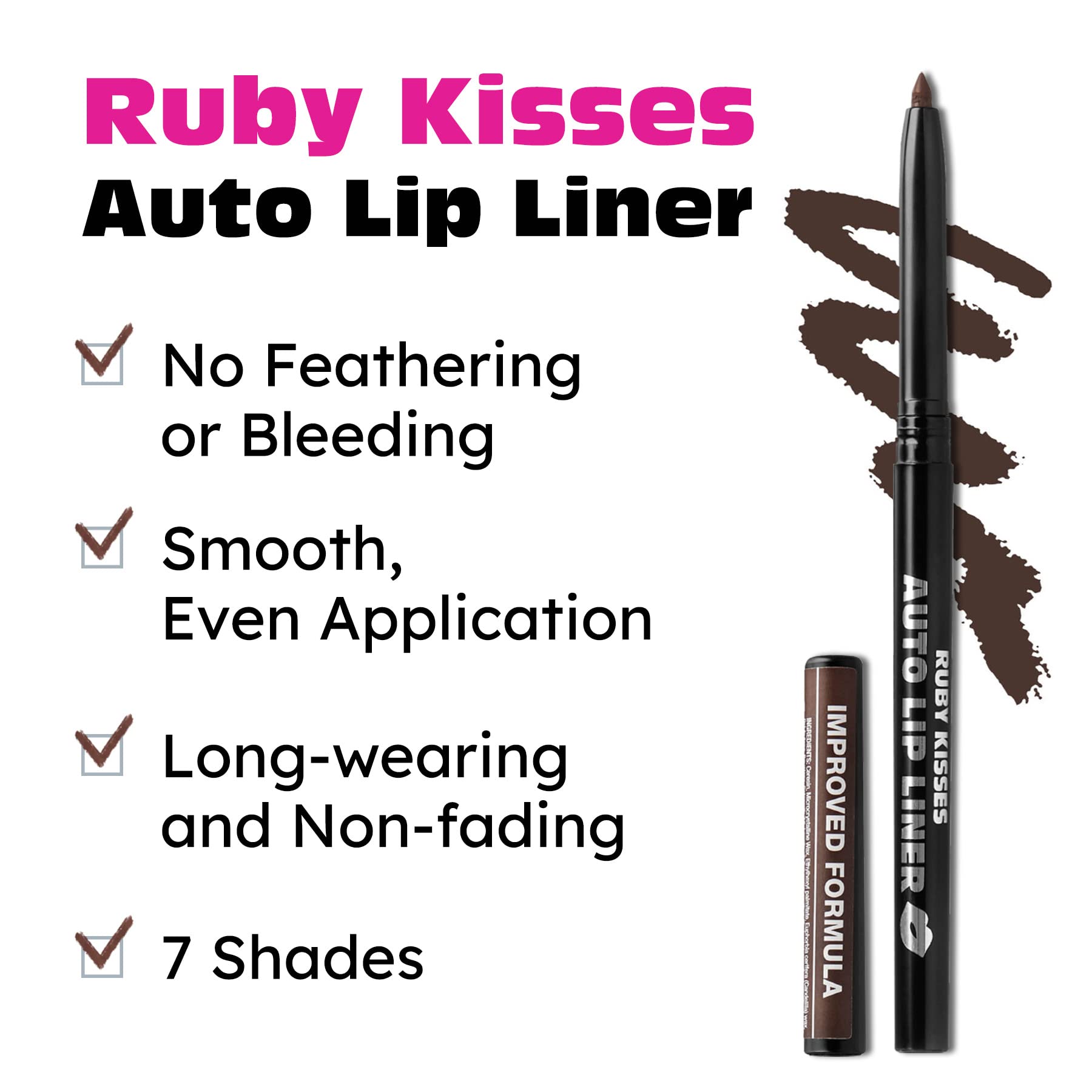 Ruby Kisses contour lèvres mécanique twist, pratique sans taille-crayon.