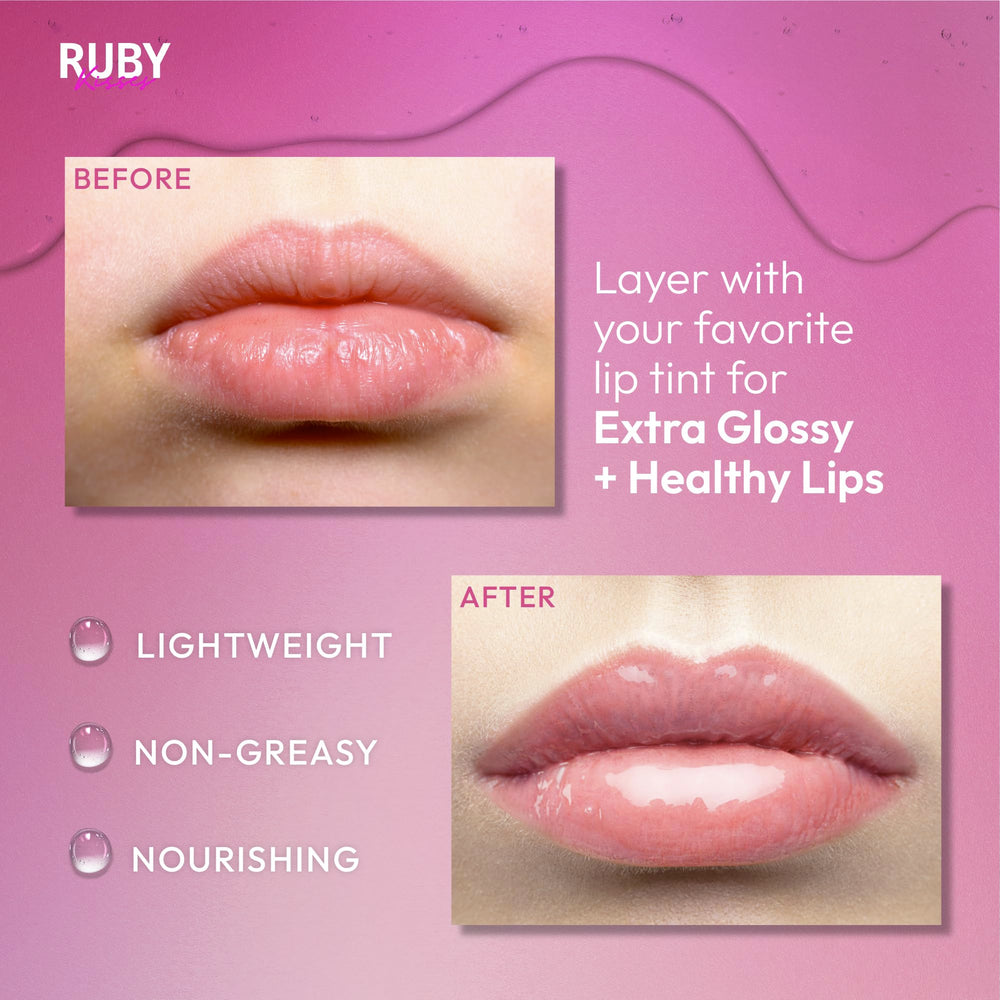 Ruby Kisses huile lèvres claire RLO01 – applicateur précis pour une application douce.