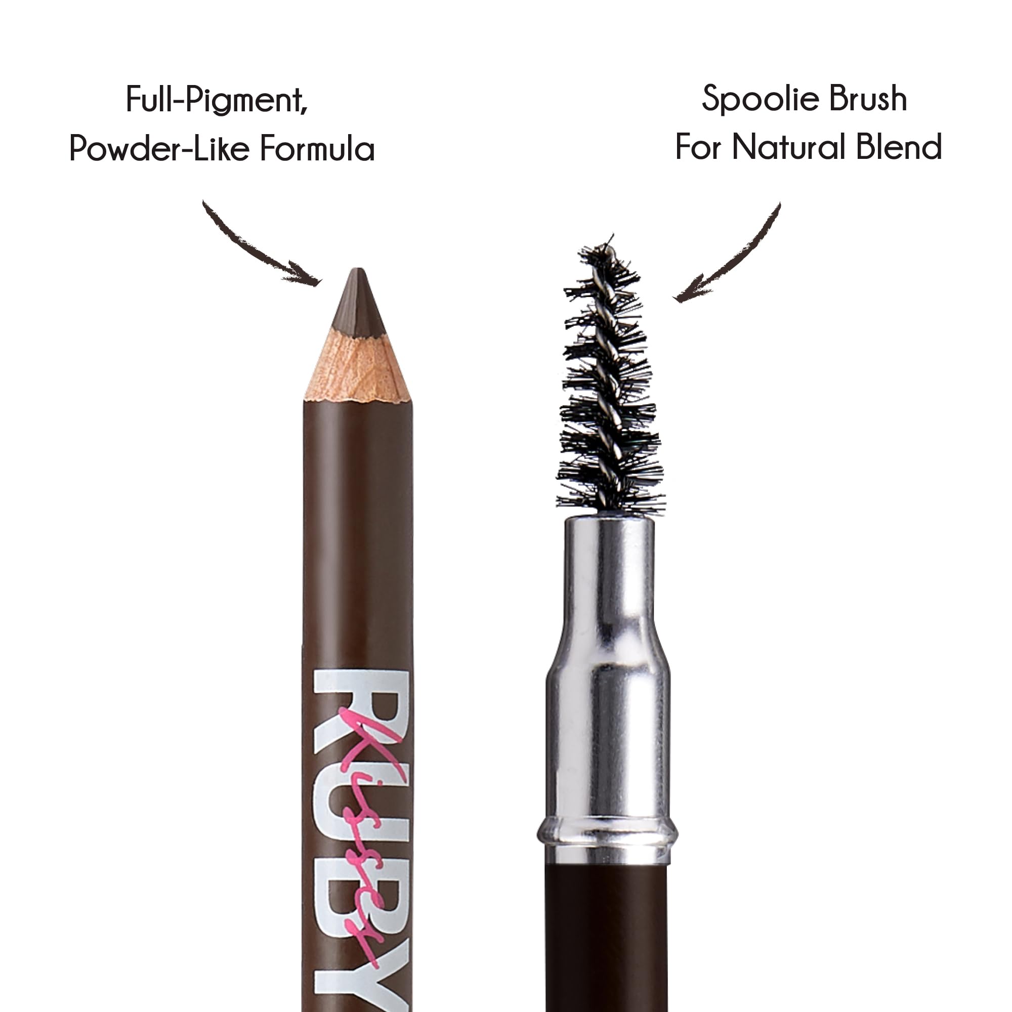 Ruby Kisses Kiss Go Brow, teinte Dark Brown pour un rendu naturel et défini.
