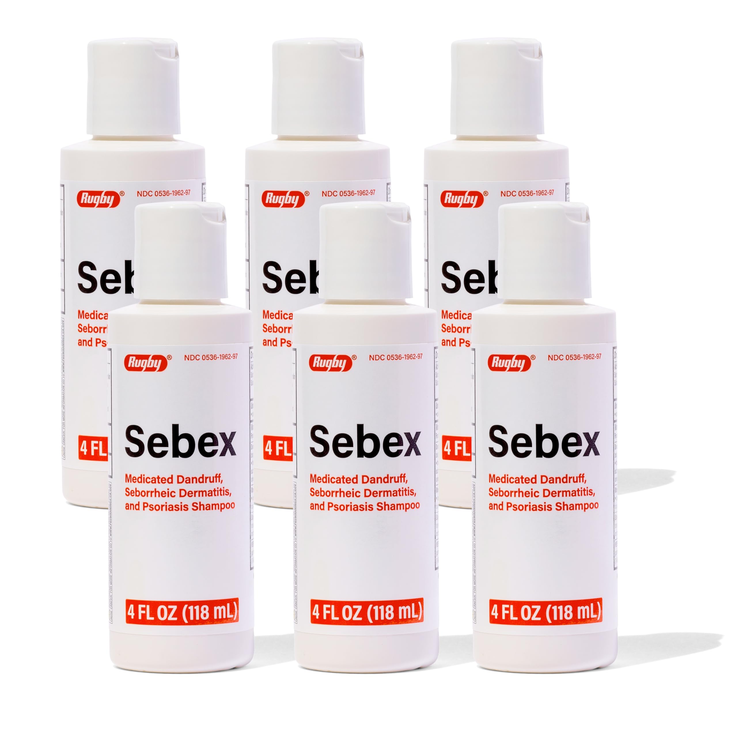 Shampoing Rugby Sebex en bouteille de 118 ml, démangeaisons possibles