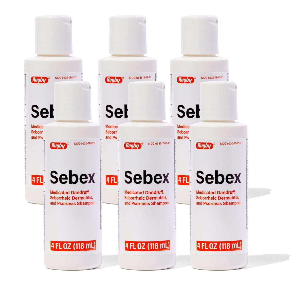Shampoing Rugby Sebex en bouteille de 118 ml, démangeaisons possibles