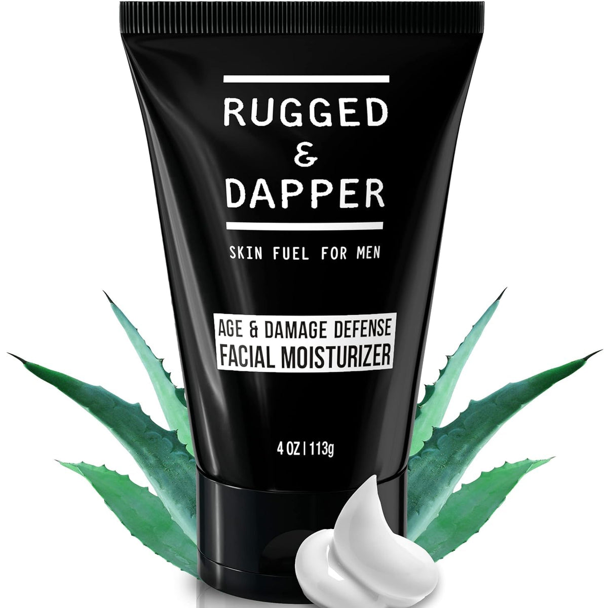 RUGGED & DAPPER Hydratant Visage Homme, bouteille 4oz, hydratation rapide et efficace.