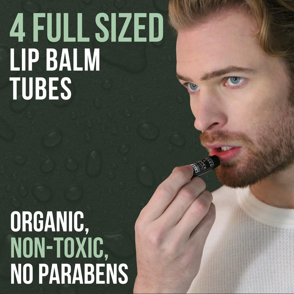 RUGGED & DAPPER Baume lèvres homme – application rapide sans fini gras.