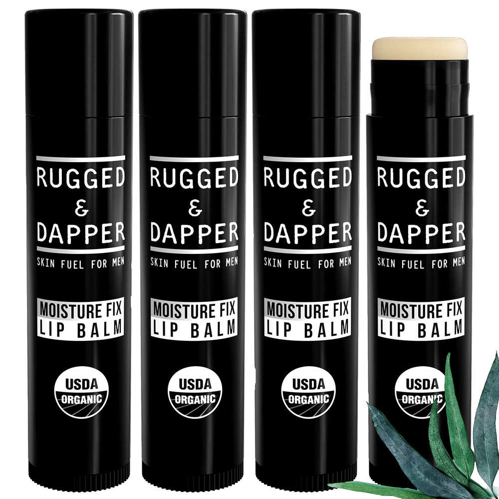 RUGGED & DAPPER Baume lèvres homme – application fluide et fini mat.