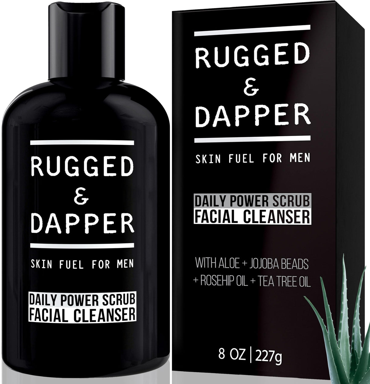 RUGGED & DAPPER – Bouteille de nettoyant visage homme, nettoyage en profondeur