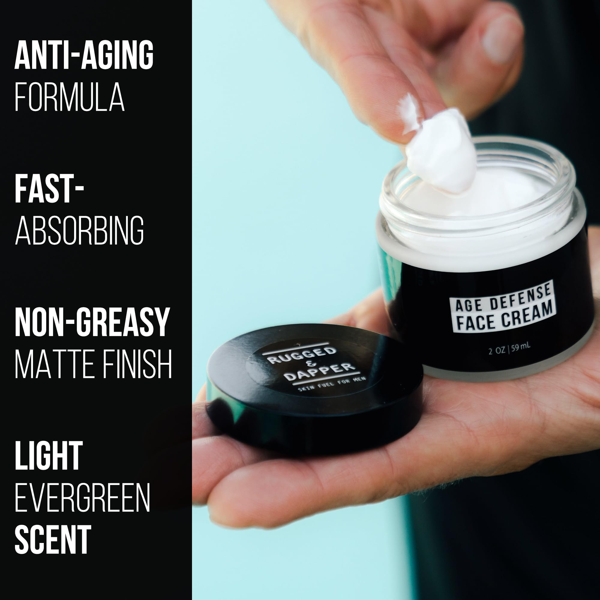 RUGGED & DAPPER Crème Visage – texture-crème-lisse, absorption rapide