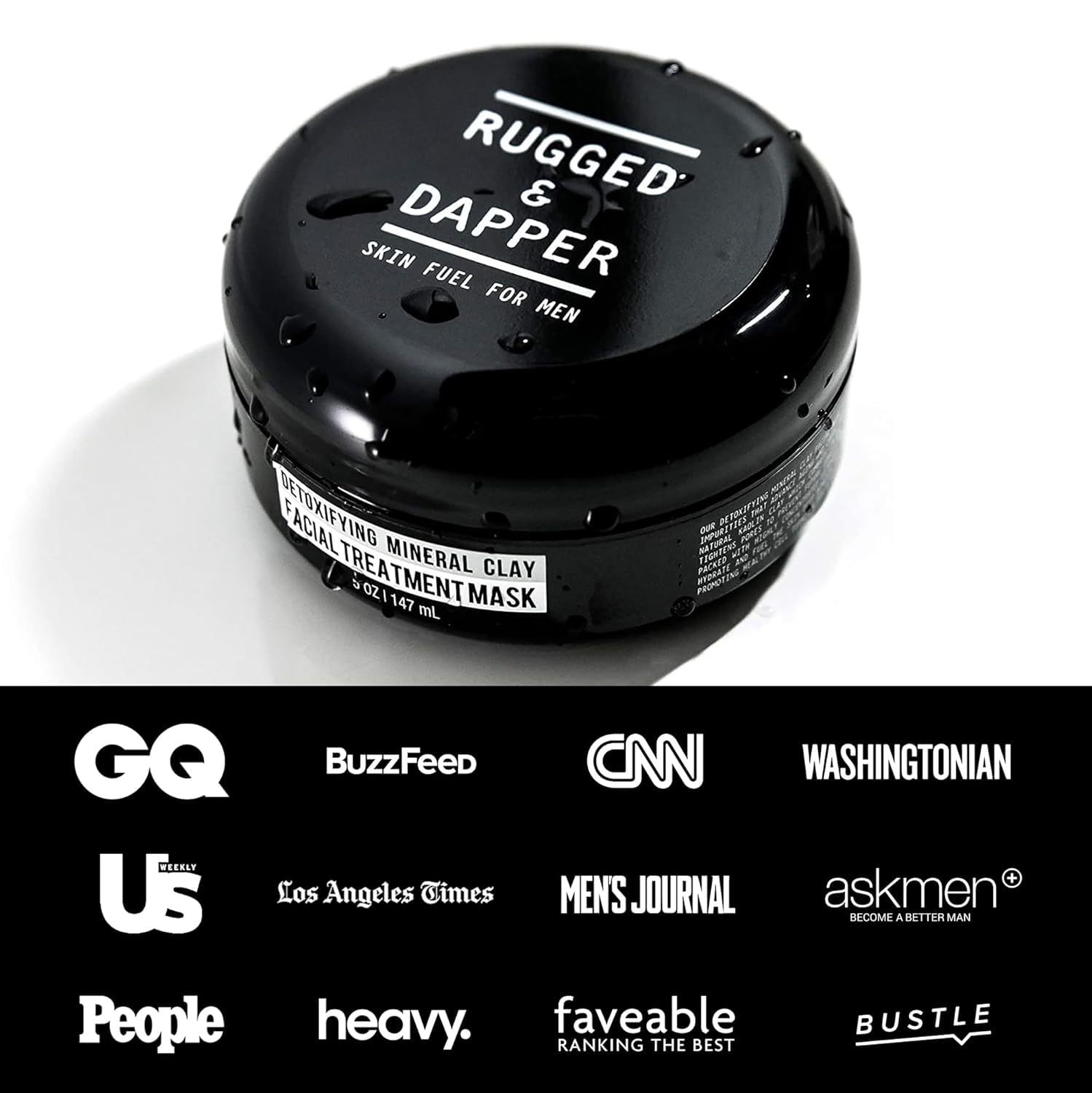 Rugged & Dapper masque visage peau plus lisse après l’utilisation.