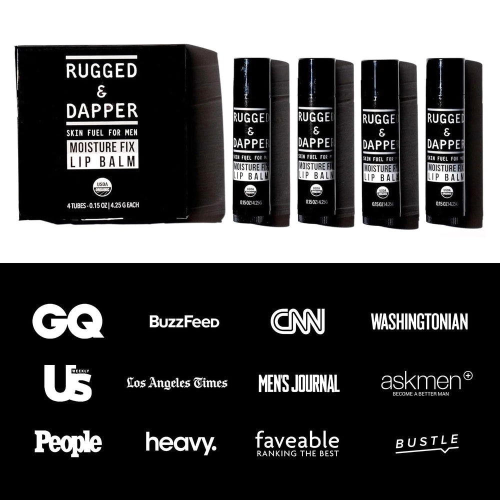 RUGGED & DAPPER Pack baume lèvres homme – format voyage pratique.