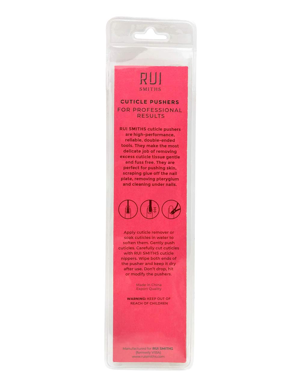 Rui Smiths Pro Cuticle Poussoir durable, outil professionnel pour spa et usage quotidien.