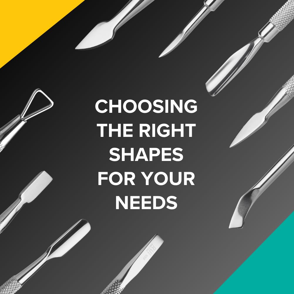 Rui Smiths Pro Cuticle Poussoir pointe-spatule, finition précise pour surfaces des ongles.