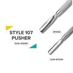 Rui Smiths Pro Cuticle Poussoir avec extrémité pinceau pour nettoyage et levage efficaces de cuticule.