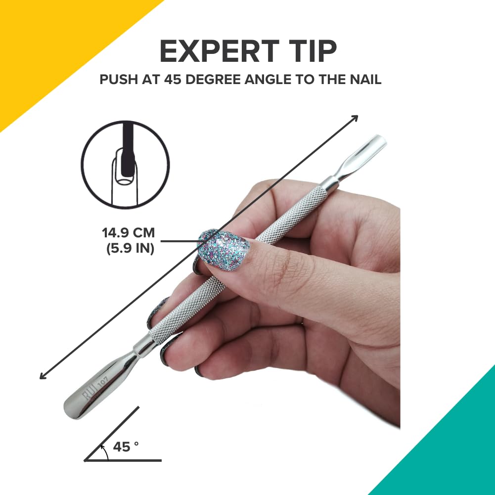 Rui Smiths Pro Cuticle Poussoir ergonomique, utilisation confortable en salon ou à domicile.