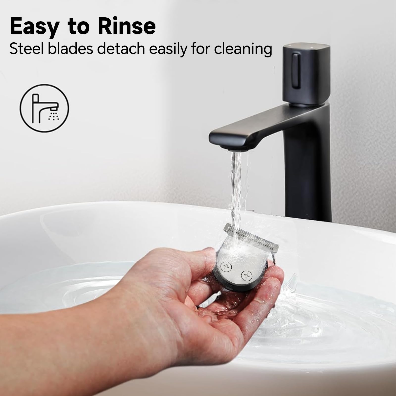 Guides 3–6–9–12 mm et peigne pour tempes pour différentes longueurs.