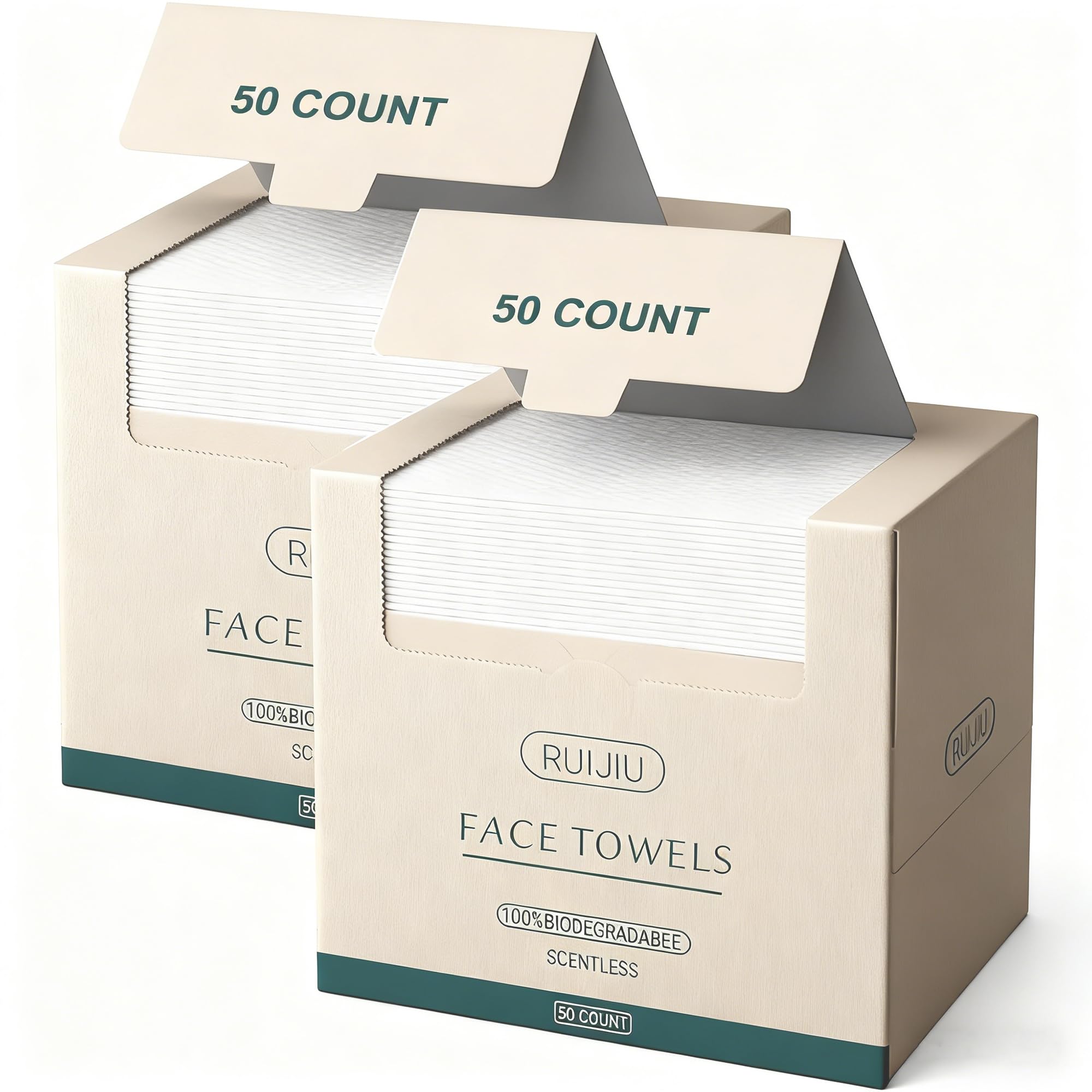RUIJIU serviette visage jetable ultra-douce et absorbante pour le lavage quotidien.