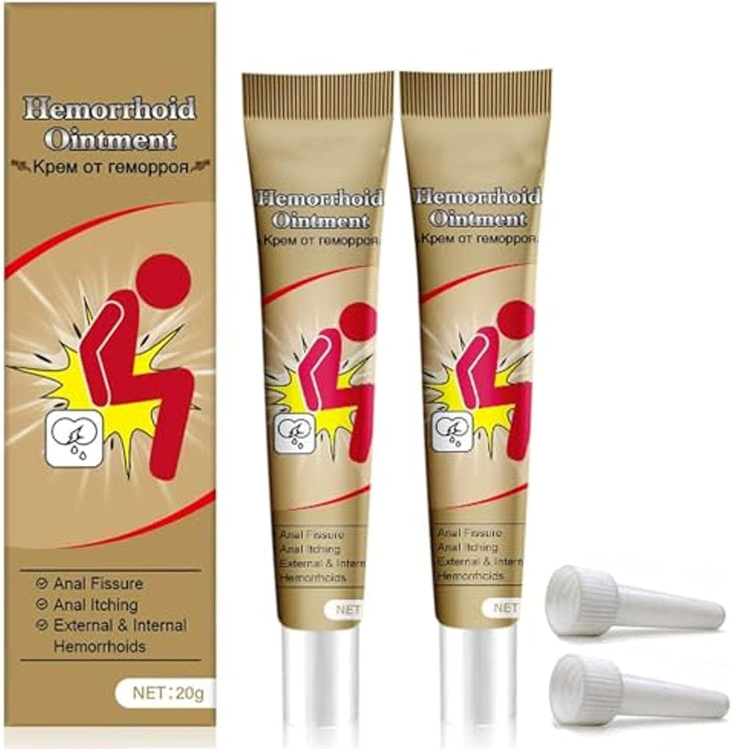 Rulinal hemorrhoid cream tube close-up showing soothing external relief.